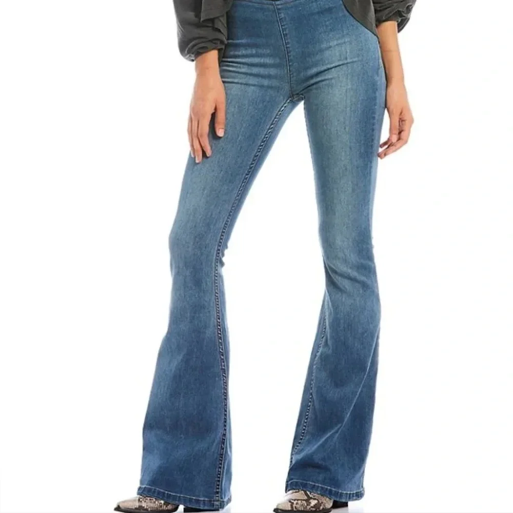 Free People Dark Blue High-Rise Jeggings
